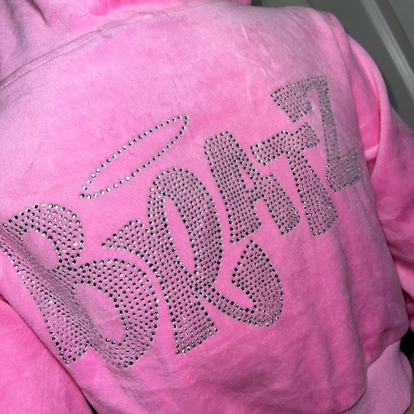 acid wash pink hoodie